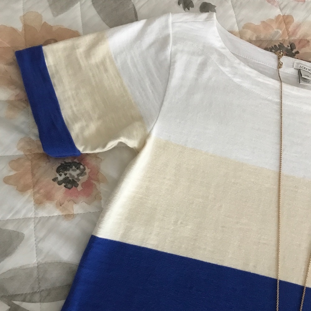 J. Crew Colorblock Shift Spring T Shirt Dress XXS - Picture 2 of 6